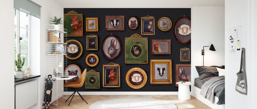 Zu den Schafen gesellen sich andere Tiere - © Photowall, Animal Portraits Wall